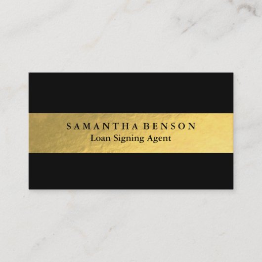 Personalisierter Eleganter Gold Black QR Code Visitenkarte (Vorderseite)
