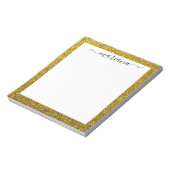 Personalisierter Eleganter Gold Glitter, Modern Mi Notizblock (Rotiert)