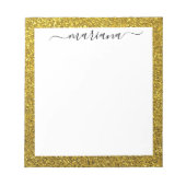 Personalisierter Eleganter Gold Glitter, Modern Mi Notizblock (Vorderseite)