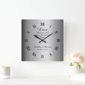 Personalisierter, eleganter Goldfilm-Hochzeitssinn Quadratische Wanduhr (Zuhause)