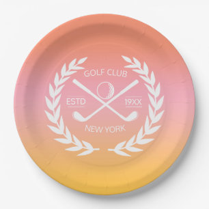Personalisierter Eleganter Golf Club Pappteller