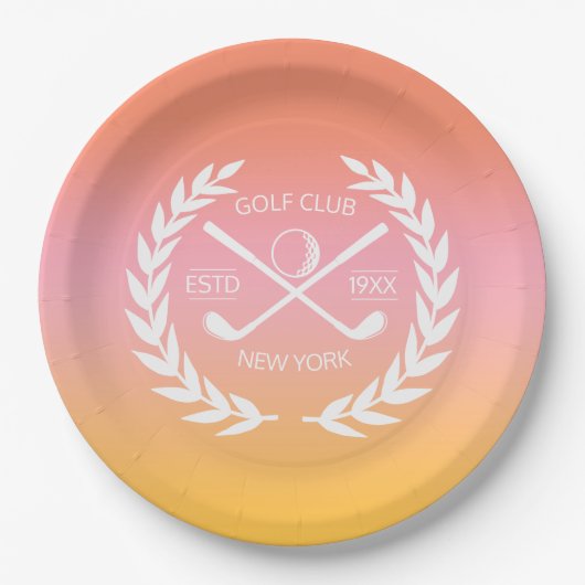 Personalisierter Eleganter Golf Club Pappteller (Vorderseite)