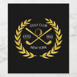 Personalisierter Eleganter Golf Club Weinetikett