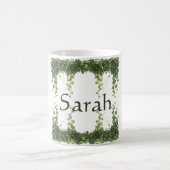 Personalisierter Eleganter Grüner Efeu Botanischer Kaffeetasse (Mittel)