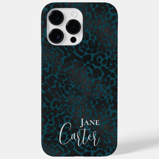 Personalisierter Eleganter Grüner Leopard Case-Mate iPhone Hülle (Rückseite)