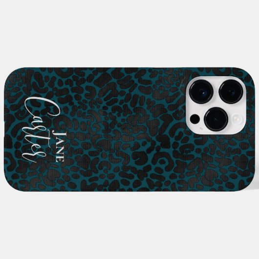 Personalisierter Eleganter Grüner Leopard Case-Mate iPhone Hülle (Rückseite (Horizontal))