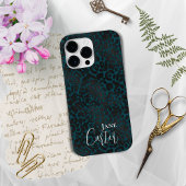 Personalisierter Eleganter Grüner Leopard Case-Mate iPhone Hülle