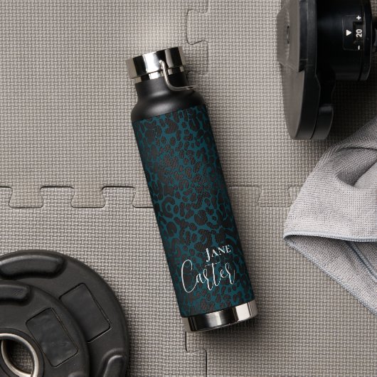 Personalisierter Eleganter Grüner Leopard Trinkflasche (Fitnessstudio)