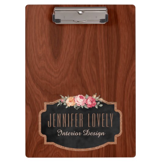 Personalisierter eleganter hölzerner klemmbrett (Vorderseite)