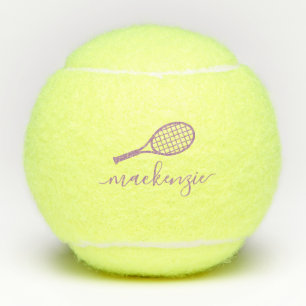 Personalisierter eleganter Kalligraphiename Lavend Tennisbälle