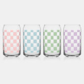 Personalisierter eleganter Karo Patten Vier Farben Dosenglas (Links)