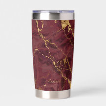 Personalisierter Eleganter Luxus Burgunder Gold Ma