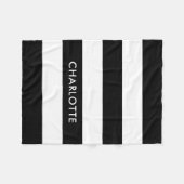 Personalisierter Eleganter Luxus Schwarz-Weiß Stre Fleecedecke (Vorderseite (Horizontal))