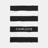 Personalisierter Eleganter Luxus Schwarz-Weiß Stre Fleecedecke (Vorderseite)