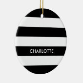 Personalisierter Eleganter Luxus Schwarz-Weiß Stre Keramikornament (Rechts)