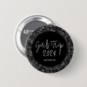 Personalisierter Eleganter Mädchen-Trip-Faux-Glitt Button