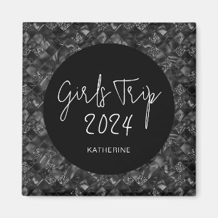 Personalisierter Eleganter Mädchen-Trip Faux Glitt Magnet