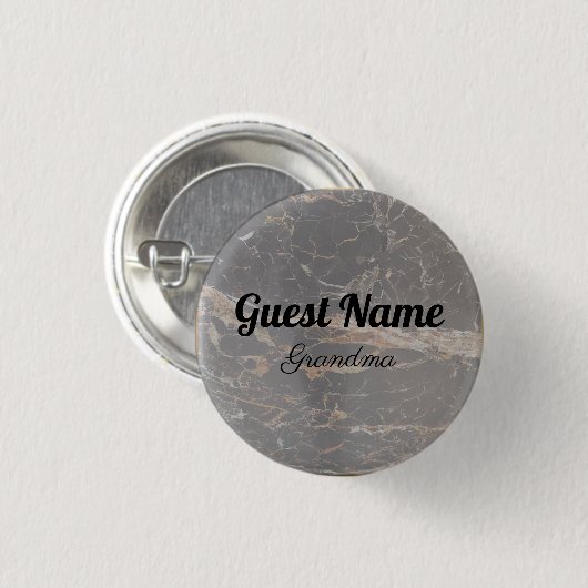 Personalisierter Eleganter Marmor Button (Vorne & Hinten)