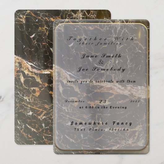 Personalisierter Eleganter Marmor Einladung (Vorne/Hinten)