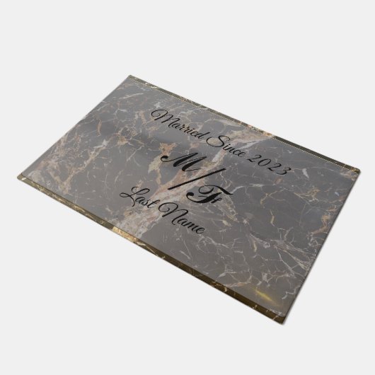 Personalisierter Eleganter Marmor Fußmatte (Schrägansicht)