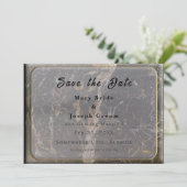 Personalisierter Eleganter Marmor Save The Date (Stehend Vorderseite)
