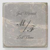 Personalisierter Eleganter Marmor Steinuntersetzer (Vorderseite)