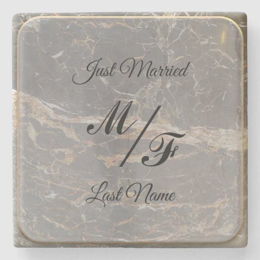 Personalisierter Eleganter Marmor Steinuntersetzer (Vorderseite)
