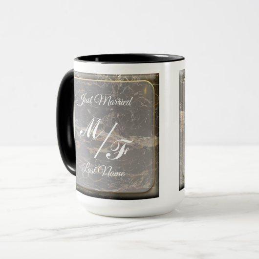 Personalisierter Eleganter Marmor Tasse (Vorderseite Links)