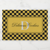 Personalisierter Eleganter Monogramm-Lebensmittel- Lebensmitteletikett (Einzelnes Label)
