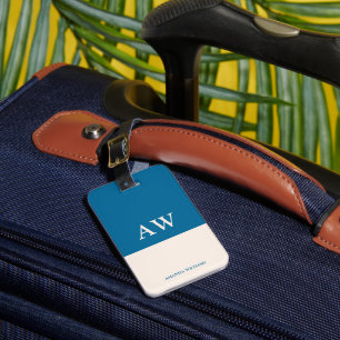 Personalisierter eleganter Monogramm-Ozean Gepäckanhänger