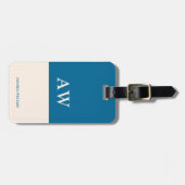Personalisierter eleganter Monogramm-Ozean Gepäckanhänger (Vorderseite horizontal)