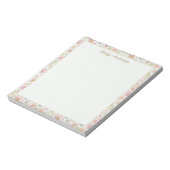 Personalisierter Eleganter Monogramm-Schöner Blume Notizblock (Rotiert)