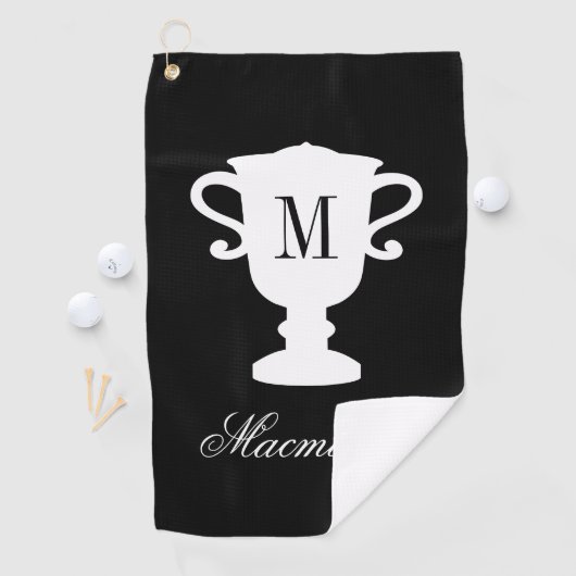 Personalisierter, eleganter Monogramm-Trophäe Golfhandtuch (Insitu)