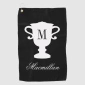 Personalisierter, eleganter Monogramm-Trophäe Golfhandtuch (Vorderseite)