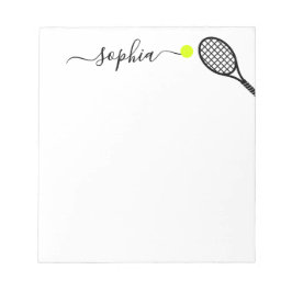 Personalisierter Eleganter Name Modernes Tennis Notizblock