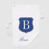 Personalisierter eleganter Name Monogramm blau und Golfhandtuch (Insitu)
