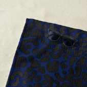 Personalisierter Eleganter Navy Blue Leopard Strandtuch (Beispiel)