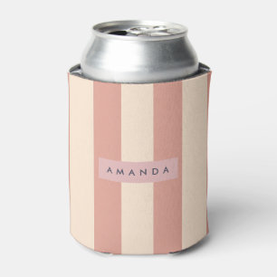 Personalisierter Eleganter Pfirsich- und Beigestre Dosenkühler