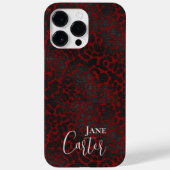 Personalisierter Eleganter Red Black Leopard Case-Mate iPhone Hülle (Rückseite)