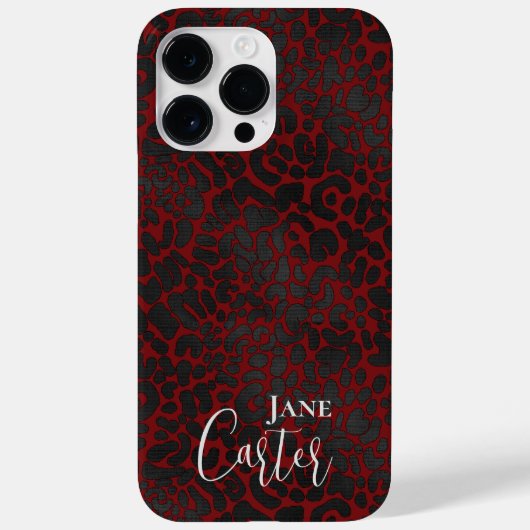 Personalisierter Eleganter Red Black Leopard Case-Mate iPhone Hülle (Rückseite)