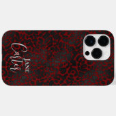 Personalisierter Eleganter Red Black Leopard Case-Mate iPhone Hülle (Rückseite (Horizontal))