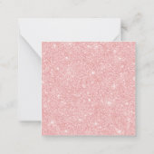 Personalisierter eleganter rosa Glitzer Vielen Dan Mitteilungskarte (Rückseite)