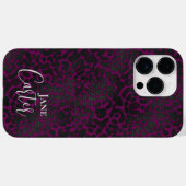 Personalisierter eleganter rosafarbener Leopard Case-Mate iPhone Hülle (Rückseite (Horizontal))