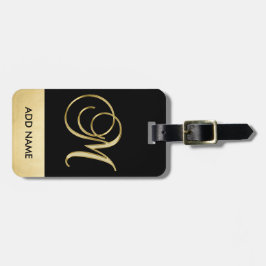Personalisierter eleganter schwarzer gepäckanhänger
