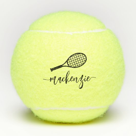 Personalisierter eleganter Script Name Tennis Ball (Vorderseite)