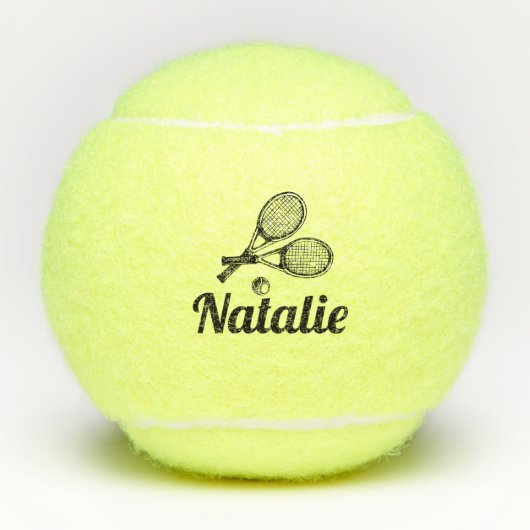 Personalisierter eleganter Script Name Tennis Ball (Vorderseite)
