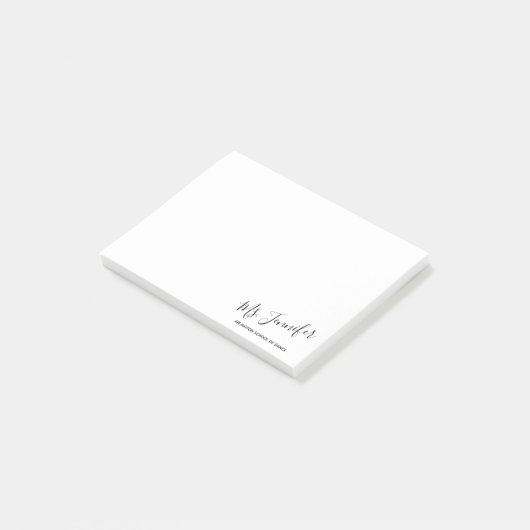 Personalisierter eleganter Scripted Tanz-Lehrer Post-it Klebezettel (angewinkelt)