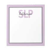Personalisierter Eleganter SLP-Sprecher Pathologe Notizblock (Vorderseite)