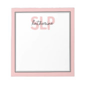 Personalisierter Eleganter SLP-Sprecher Pathologe Notizblock (Vorderseite)