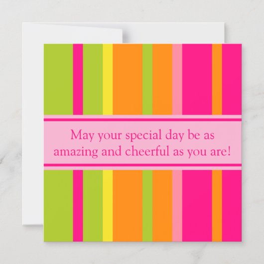 Personalisierter, eleganter und fröhlicher Geburts Magneteinladung (Vorderseite)